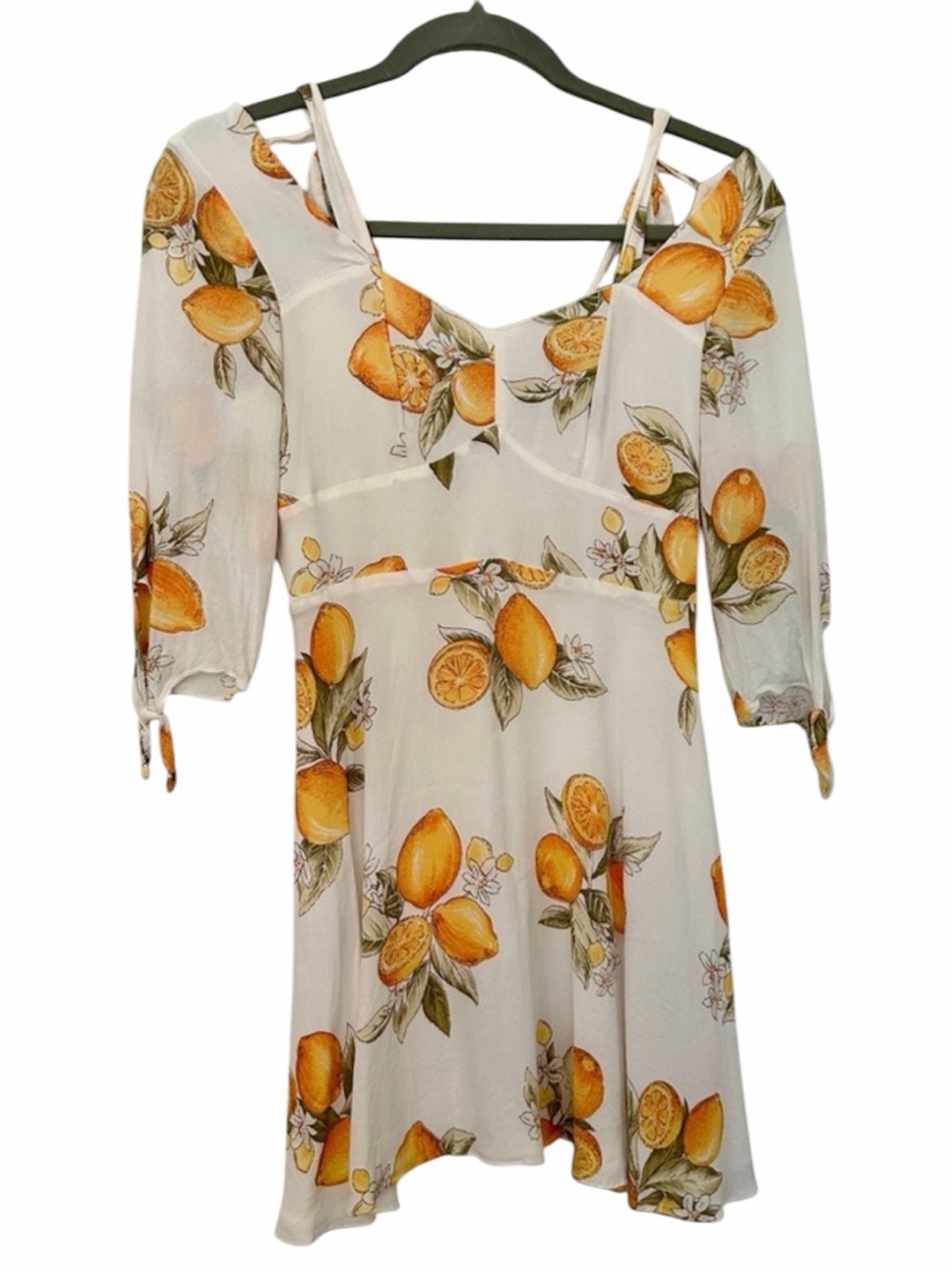 For Love & Lemons Limonada Citrus Print Mini Dress Tagged M Fits Small Lemon